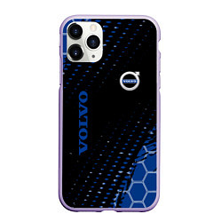 Чехол iPhone 11 Pro матовый Volvo - Вольво Sport соты, цвет: 3D-светло-сиреневый