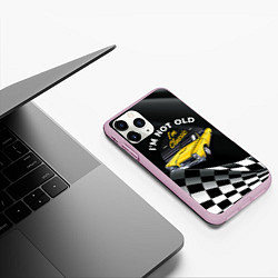 Чехол iPhone 11 Pro матовый Желтый классический автомобиль, цвет: 3D-розовый — фото 2