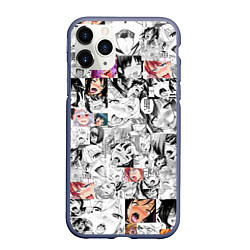 Чехол iPhone 11 Pro матовый Ahegao Girls, цвет: 3D-серый