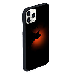 Чехол iPhone 11 Pro матовый Кошка и закат, цвет: 3D-черный — фото 2