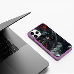 Чехол iPhone 11 Pro матовый Гатс в гневе, цвет: 3D-фиолетовый — фото 2