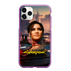 Чехол iPhone 11 Pro матовый Panam Панам Cyberpunk 2077 портрет