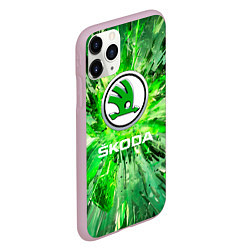 Чехол iPhone 11 Pro матовый SKODA abstraction, цвет: 3D-розовый — фото 2