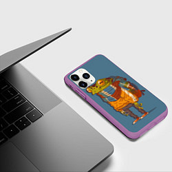 Чехол iPhone 11 Pro матовый Лягуха-путешественица, цвет: 3D-фиолетовый — фото 2