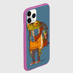 Чехол iPhone 11 Pro матовый Лягуха-путешественица, цвет: 3D-фиолетовый — фото 2