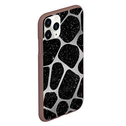 Чехол iPhone 11 Pro матовый Глиттер И Серебро, цвет: 3D-коричневый — фото 2