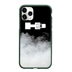 Чехол iPhone 11 Pro матовый Hummer дым, цвет: 3D-темно-зеленый