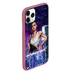 Чехол iPhone 11 Pro матовый Judy Cyberpunk2077 Джуди, цвет: 3D-малиновый — фото 2