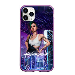 Чехол iPhone 11 Pro матовый Judy Cyberpunk2077 Джуди, цвет: 3D-фиолетовый