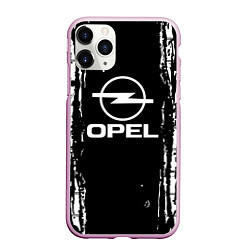 Чехол iPhone 11 Pro матовый Opel соты, цвет: 3D-розовый