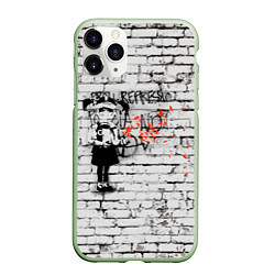 Чехол iPhone 11 Pro матовый Banksy Девочка в Противогазе Бэнкси