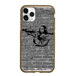 Чехол iPhone 11 Pro матовый Мона Лиза Бэнкси Banksy