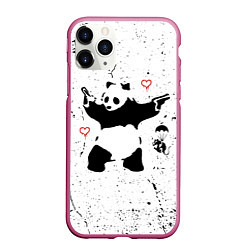 Чехол iPhone 11 Pro матовый BANKSY БЭНКСИ панда, цвет: 3D-малиновый