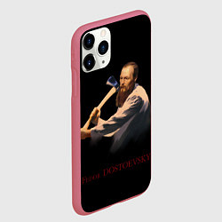 Чехол iPhone 11 Pro матовый Фёдор Достоевский, цвет: 3D-малиновый — фото 2