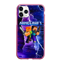 Чехол iPhone 11 Pro матовый Minecraft Neon