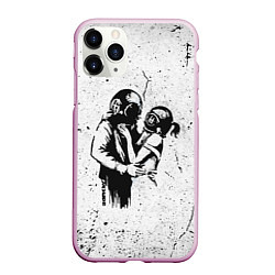 Чехол iPhone 11 Pro матовый BANKSY БЭНКСИ космос, цвет: 3D-розовый