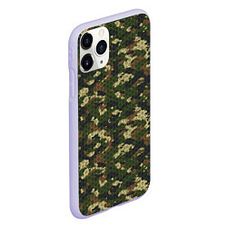 Чехол iPhone 11 Pro матовый Камуфляж лесной с высокотехнологичной гексагональн, цвет: 3D-светло-сиреневый — фото 2