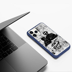 Чехол iPhone 11 Pro матовый Daft Punk B&W, цвет: 3D-тёмно-синий — фото 2