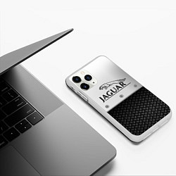 Чехол iPhone 11 Pro матовый Jaguar Ягуар Сталь, цвет: 3D-белый — фото 2