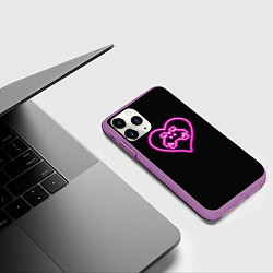Чехол iPhone 11 Pro матовый Пиксельная фея в сердечке Неон, цвет: 3D-фиолетовый — фото 2