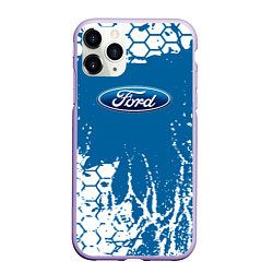 Чехол iPhone 11 Pro матовый Ford форд, цвет: 3D-светло-сиреневый