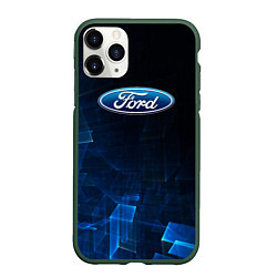 Чехол iPhone 11 Pro матовый Ford форд abstraction, цвет: 3D-темно-зеленый