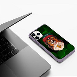 Чехол iPhone 11 Pro матовый Хип-хоп собачка, цвет: 3D-серый — фото 2