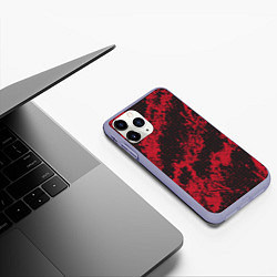 Чехол iPhone 11 Pro матовый КРАСНАЯ ГРЯЗЬ RED GRUNGE, цвет: 3D-светло-сиреневый — фото 2