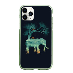 Чехол iPhone 11 Pro матовый Душа природы - Африка, цвет: 3D-салатовый