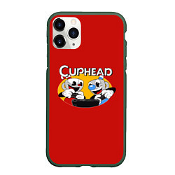 Чехол iPhone 11 Pro матовый Cuphead and Mugman Gamers, цвет: 3D-темно-зеленый