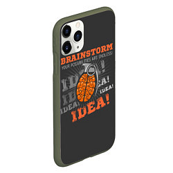 Чехол iPhone 11 Pro матовый Мозговой Штурм Brainstorm, цвет: 3D-темно-зеленый — фото 2