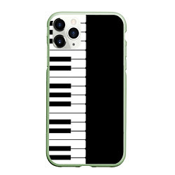Чехол iPhone 11 Pro матовый Черно-Белое Пианино Piano