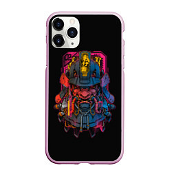 Чехол iPhone 11 Pro матовый Неоновый Самурай Киберпанк