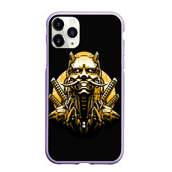 Чехол iPhone 11 Pro матовый Кибер Самурай Киберпанк, цвет: 3D-светло-сиреневый