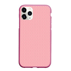 Чехол iPhone 11 Pro матовый Вязаный простой узор косичка Три оттенка розового, цвет: 3D-малиновый