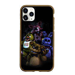 Чехол iPhone 11 Pro матовый Five Nights at Freddys - FNAF персонажи игры