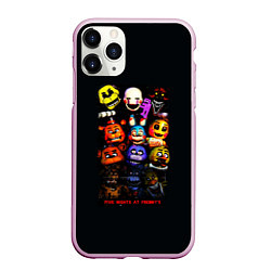 Чехол iPhone 11 Pro матовый Five Nights at Freddys - FNAF персонажи, цвет: 3D-розовый