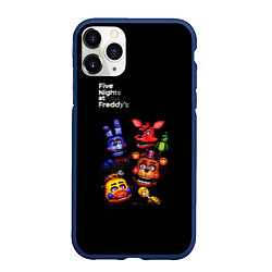 Чехол iPhone 11 Pro матовый Five Nights at Freddys - персонажи, цвет: 3D-тёмно-синий