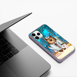 Чехол iPhone 11 Pro матовый Врач - сова, цвет: 3D-серый — фото 2