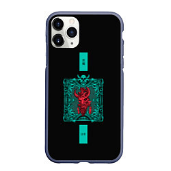 Чехол iPhone 11 Pro матовый Красный Демон с Свитком, цвет: 3D-серый