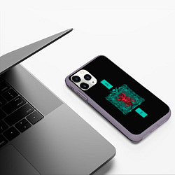Чехол iPhone 11 Pro матовый Красный Демон с Свитком, цвет: 3D-серый — фото 2