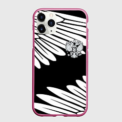 Чехол iPhone 11 Pro матовый КРЫЛЬЯ СВОБОДЫ ГЕРБ РОССИИ, цвет: 3D-малиновый