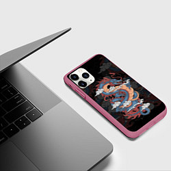 Чехол iPhone 11 Pro матовый ЯПОНСКИЙ ДРАКОН ЯПОНСКИЙ ЗМЕЙ, цвет: 3D-малиновый — фото 2