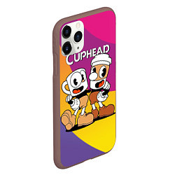 Чехол iPhone 11 Pro матовый Cuphead Show Чашечки, цвет: 3D-коричневый — фото 2