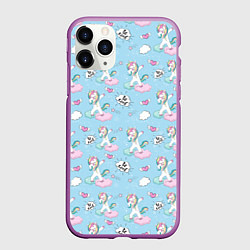 Чехол iPhone 11 Pro матовый Dab Единороги