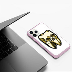 Чехол iPhone 11 Pro матовый Зуб череп, цвет: 3D-розовый — фото 2
