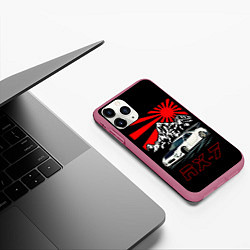 Чехол iPhone 11 Pro матовый Мазда RX - 7, цвет: 3D-малиновый — фото 2