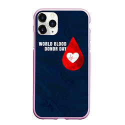 Чехол iPhone 11 Pro матовый Ритм крови, цвет: 3D-розовый