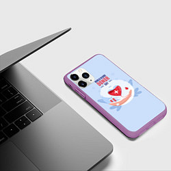Чехол iPhone 11 Pro матовый Помощь, цвет: 3D-фиолетовый — фото 2