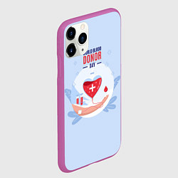 Чехол iPhone 11 Pro матовый Помощь, цвет: 3D-фиолетовый — фото 2